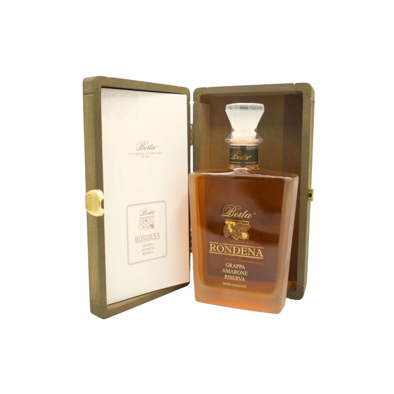 Rondena Grappa di Amarone Riserva mit Holzkiste